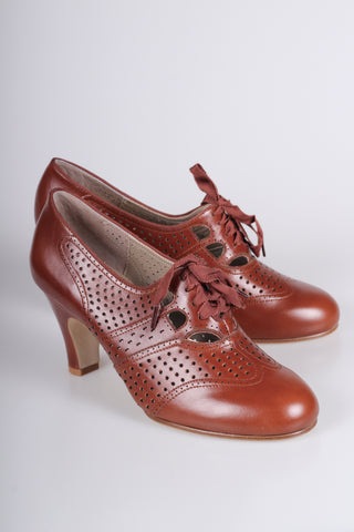 1930'er oxford pumps - Cognac brun - Marie