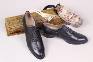 Edwardian style Oxford snøresko, 1900-1920 - Sort - Florence