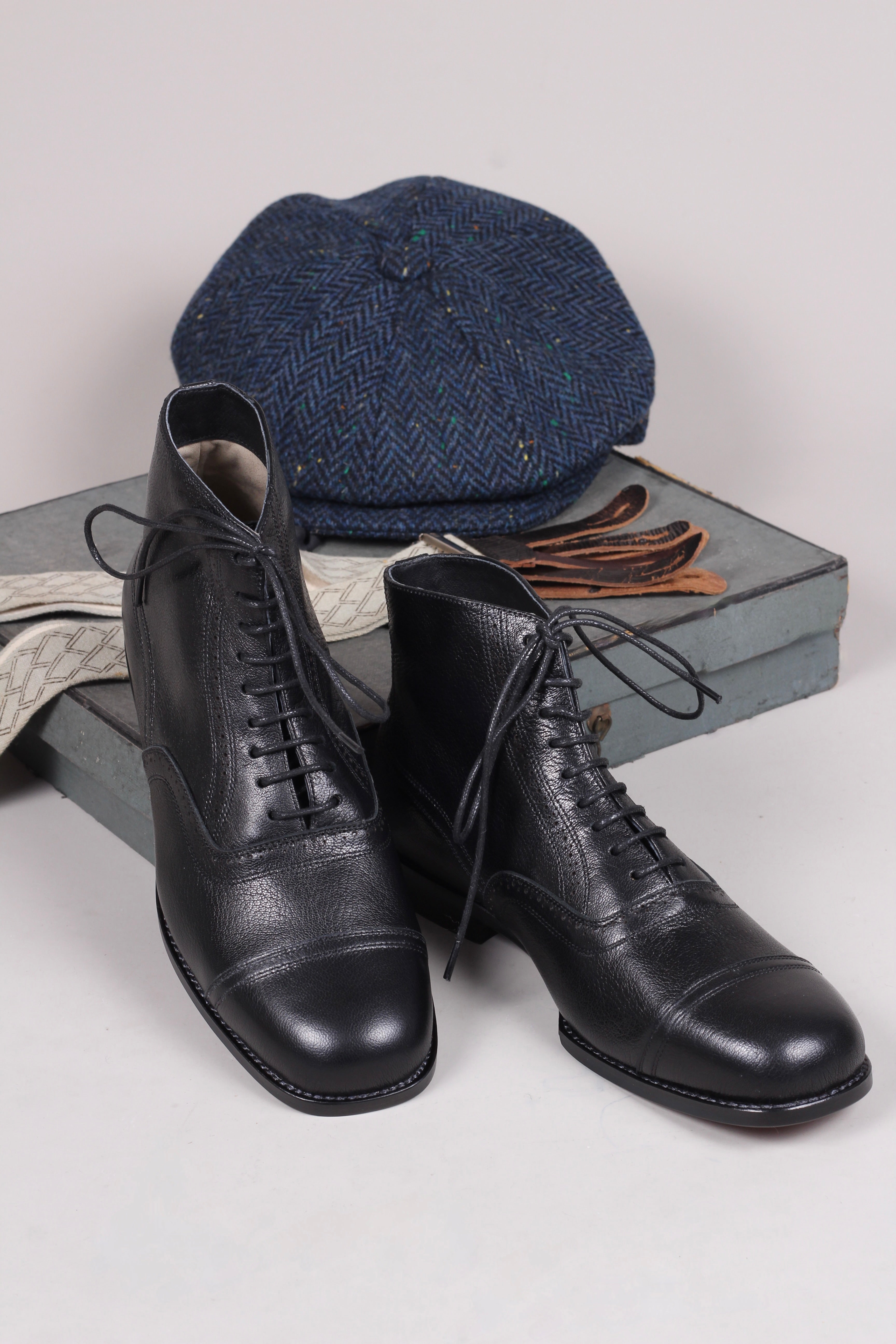 1920 1930 style herre ankelstøvle Sort Tom – memery