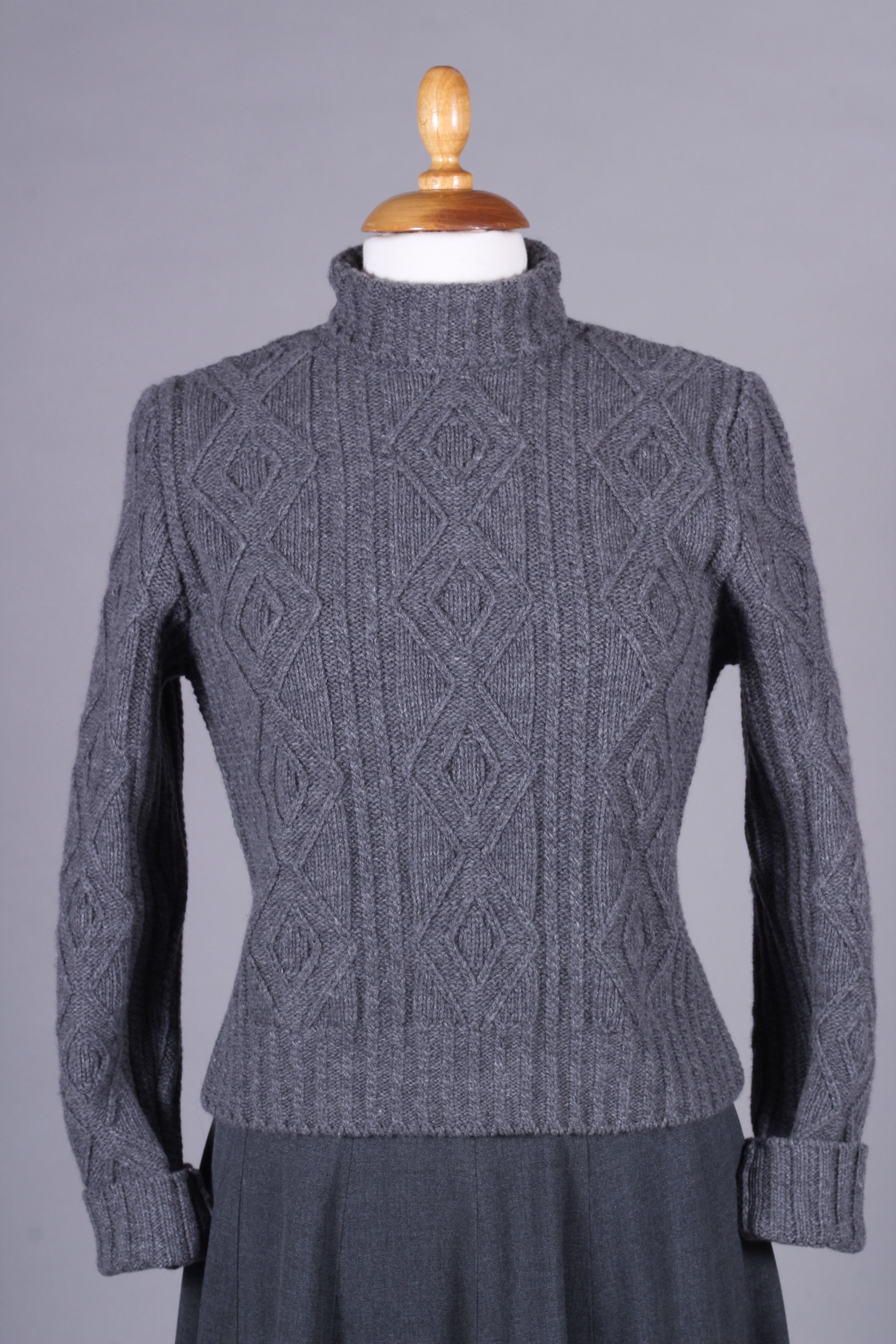 1940’er / 1950'er - vintage style rullekrave pullover - Mørkegrå - Inger