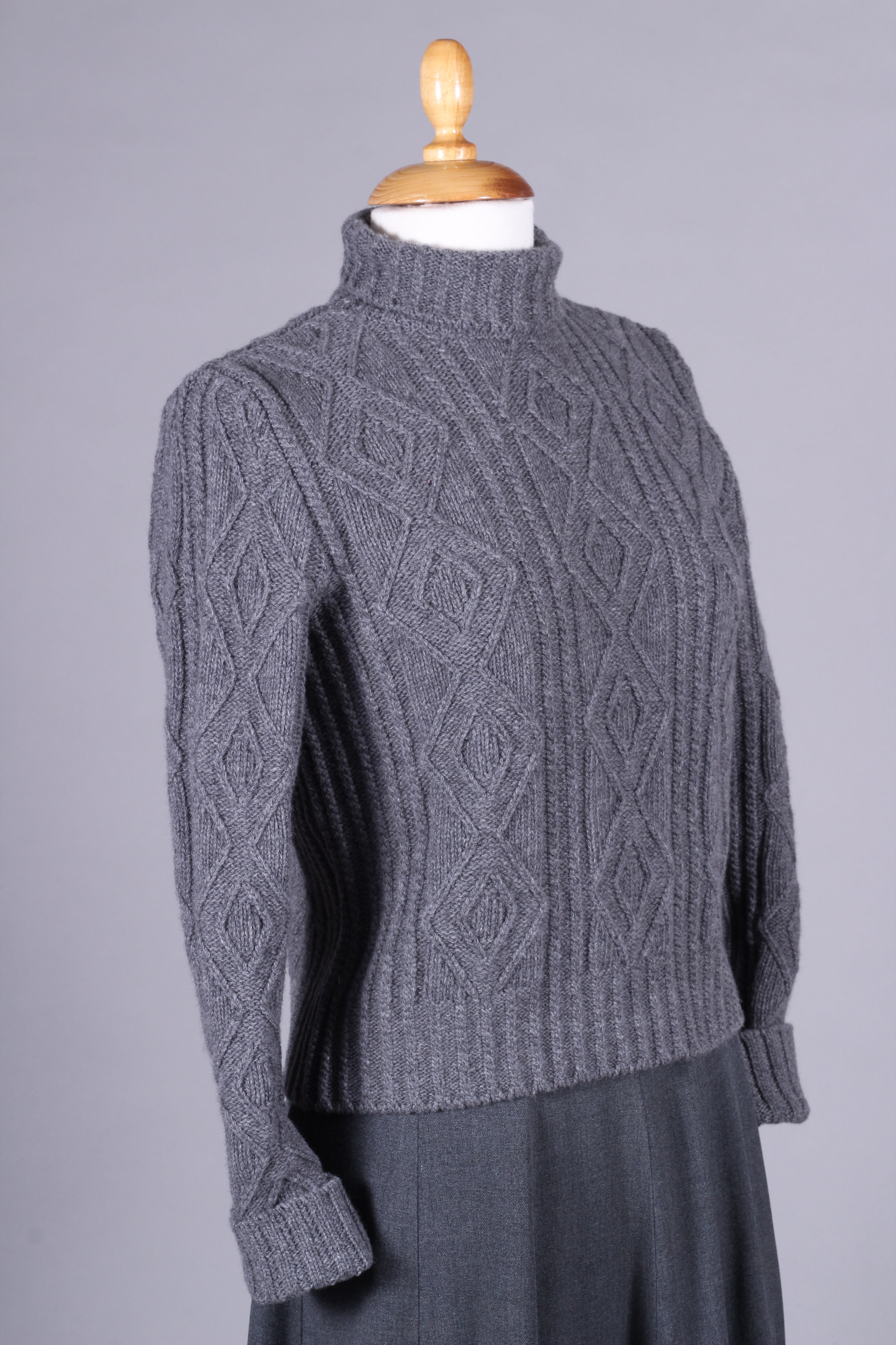 1940’er / 1950'er - vintage style rullekrave pullover - Mørkegrå - Inger