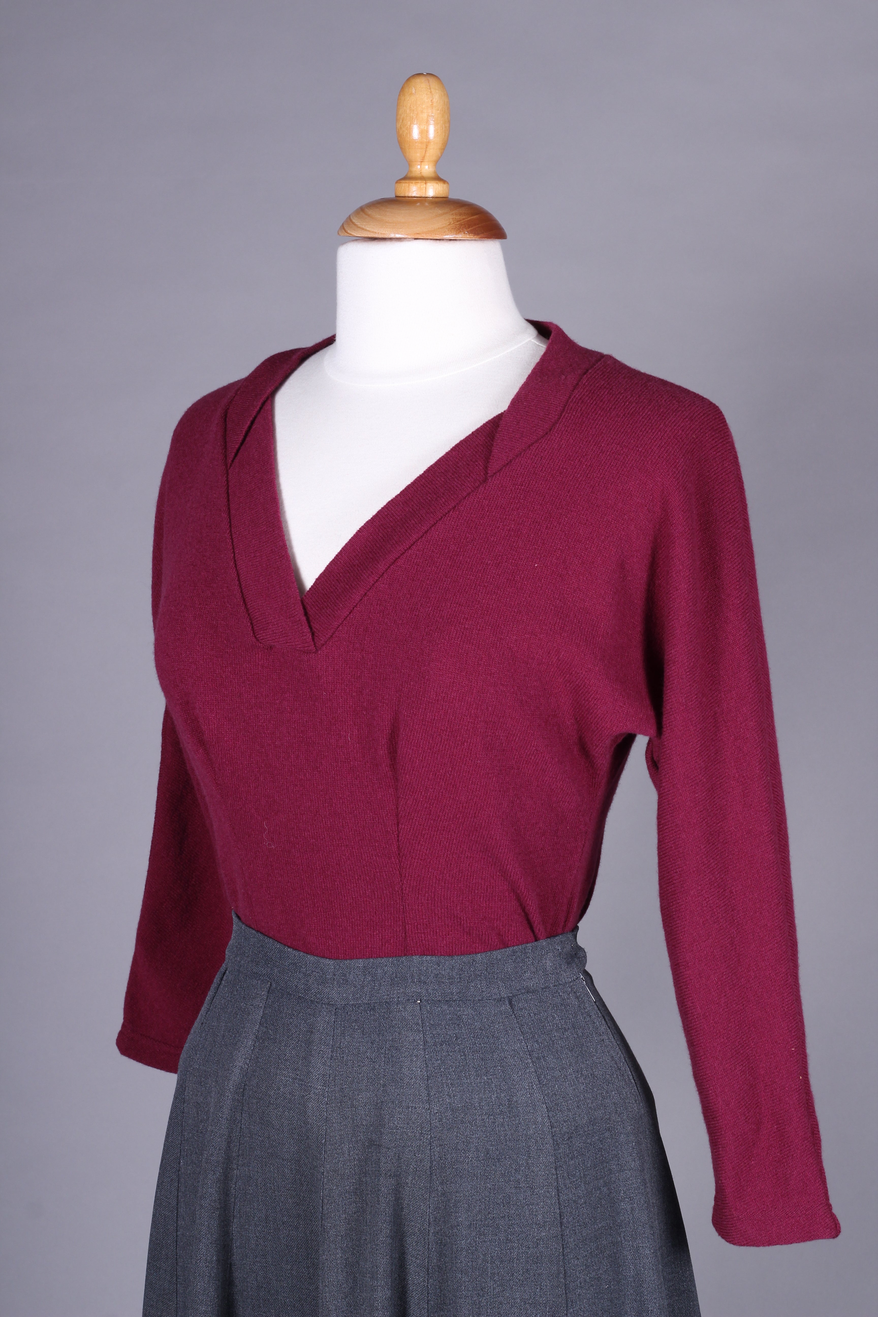 1950’er vintage style pullover - Bordeauxrød - Elsa