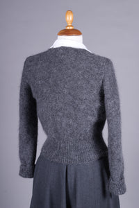 1940’er / 1950’er vintage style mohair cardigan - Mørkegrå - Kirsten
