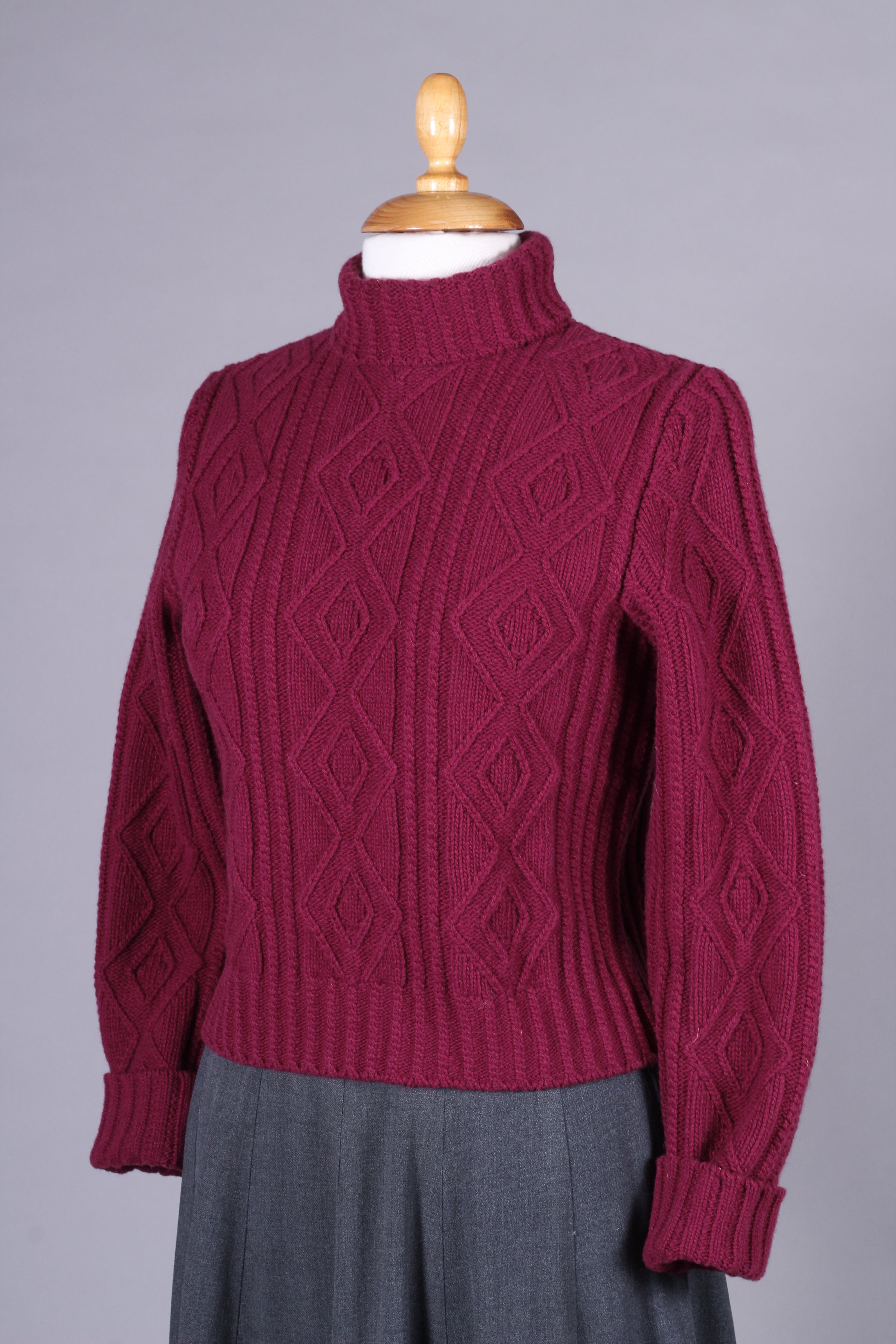 1950'er / 1960'er - vintage style rullekrave pullover - Beaudeuxrød - Inger