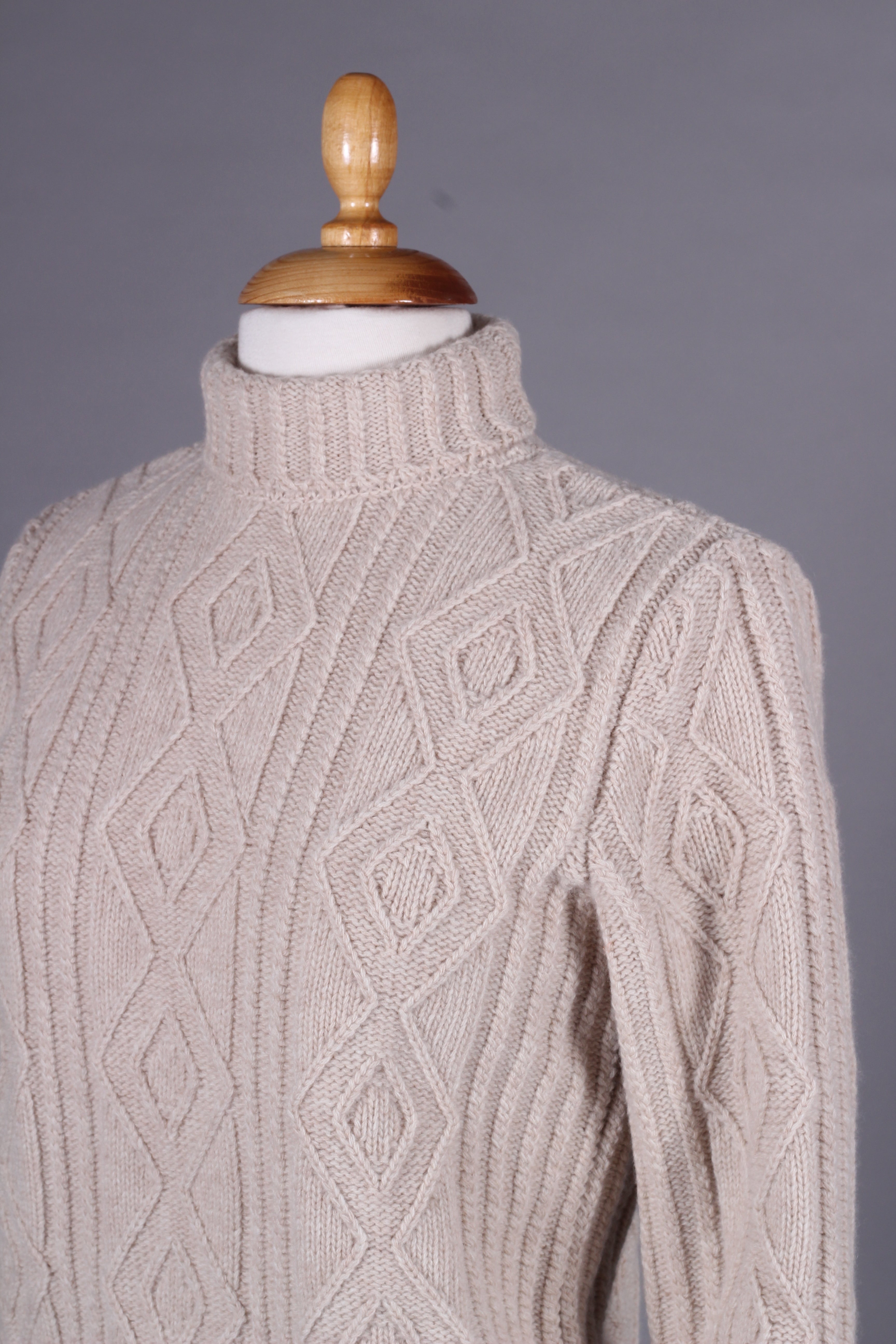 1940’er / 1950'er - vintage style rullekrave pullover - Cremehvid - Inger