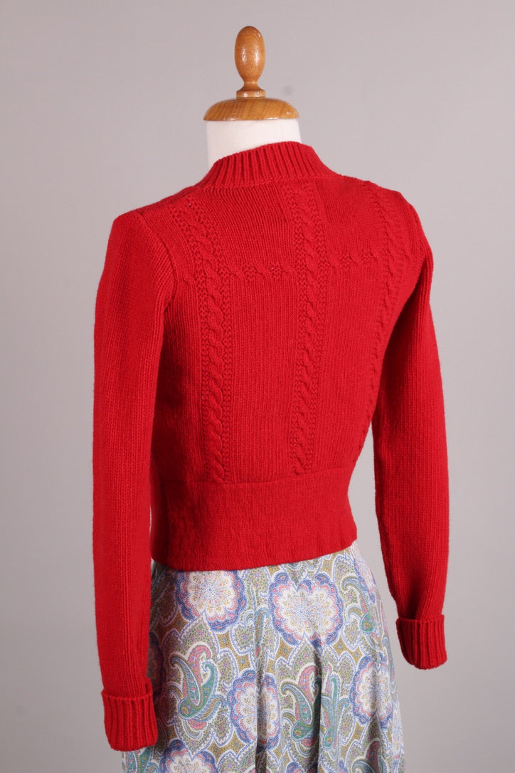 1940'er vintage style cardigan - Rød - Vera