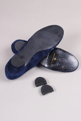 Late 1930s / early 1940s suede shoes - Navy blue - Ida - memery
